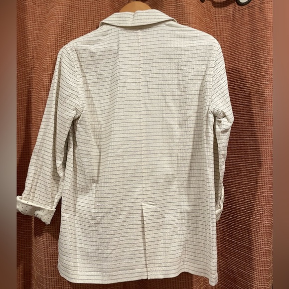 NWT Anthropologie Cartonnier cream striped long blazer - size small - Picture 4 of 4